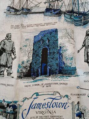 Vintage Jamestown Settlement table runner